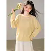 2026 Nuevo Suéter de Punto de Moda Francés con Cuello Halter, Mangas Largas Suaves para Mujer, Top Acogedor Casual de Ajuste Holgado para Otoño