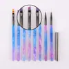 Nuevo set de bolígrafos acrílicos de color violeta para decoración de uñas, con herramientas versátiles y de forma redonda para manicura.