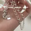 Collar de Cadena Estrellada Brillante Estilo Coreano Plata de Ley S925 Cuenta Oval Hueca Facetada Ensamblada Diseño de Nicho