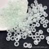 Cuentas de ábaco con agujero grande, cuentas sueltas de jade al por mayor, blanco hielo, 8 x 5 mm, bagel con agujero grande, joyería de jade para bricolaje al por mayor