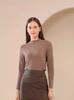 Top Interior de Otoño de Manga Larga con Cuello Medio Alto y Corte Ajustado, Camiseta Básica de Primavera y Otoño para Mujer, Estilo Delgado de Largo Medio