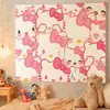 Pano de Parede Feio Pintura Decorativa Sentido Avançado Pano de Fundo Animação Fofo Desenho Animado Menina Gato Kt Pano Pendurado Casa de Aluguel Parede