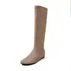 Botas Altas Elásticas de Gamuza Botas Adelgazantes para Mujer Otoño Invierno Nuevo Estilo Coreano Punta Redonda Tacón Oculto Botas Hasta la Rodilla Botas Elásticas para Mujer