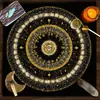 Mantel de Tarot, Mantel de Mesa con Placa de Hexagrama Estrella de Fases Lunares, Mantel de Terciopelo Súper Suave