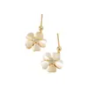 Diseño de Nicho Pendientes de Flor Elegantes de Gama Alta para Mujer Dulce y Fresco Flor de Cinco Pétalos Ojo de Gato Juego de Pendientes