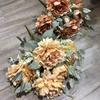 Comércio exterior casamento flor artificial atacado 12 garfo francês grande peônia outono peônia estrada estrada chumbo decoração macia casa flor falsa