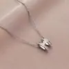 Collar Letra H Full Diamante para Mujer Estilo Ins Diseño de Nicho Temperamento a la Moda Sentido de Alta Gama Cadena para Clavícula Regalo de San Valentín