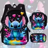 La Mochila Más Vendida de Amazon Stitch Stitch para Estudiantes de Primaria y Secundaria Bolso de Hombro Estuche Tres Piezas Anime Dibujos Animados