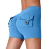 Pantalones Cortos de Yoga con Bolsillo de Cadera de Melocotón, Cintura Alta, Bolsillo, Deportivos, Fitness, Pantalones Triples para Mujer, Sensación de Segunda Piel, Alta Elasticidad, Secado Rápido