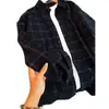 Camisa de Cuadros para Hombre Primavera y Otoño Nuevo Estilo Estilo Hong Kong Estilo Coreano de Moda Holgada de Manga Larga Camisa Chaqueta Casual Atractiva