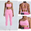 Novo Top de Yoga Costas Lisas Beleza Feminino com Alças Cruzadas Secagem Rápida Ajustado Roupa Íntima Esportiva Peça Externa