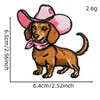 Patch bordado de menina cowboy rosa, patch de decoração de cacto com bota de cowboy, acessório estilo western, logo bordado em computador