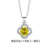 Elegante Colgante de Trébol de Peridoto Verde Cadena para Clavícula Coreano y Japonés Simple Cristal de Colores Accesorio de Collar Colgante de Trébol de la Suerte