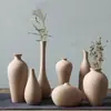 Pote de Cerâmica Earthenware de Jingdezhen Vaso de Cerâmica Enfeites de Flores Secas Vaso para Arranjo de Flores na Sala de Estar Argila de Cerâmica Embirão Liso Decoração Retrô