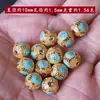 Contas Redondas Antigas de Ouro para Segurança e Bênção, Contas Espaçadoras Azul Queimado, Contas Soltas para DIY Pulseira Trançada Artesanal em Cloisonné