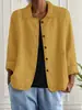 Transfronterizo 2026 Primavera y Otoño Estilo Europeo y Americano Chaqueta de Color Sólido para Mujer Casual Holgada Corta de Algodón y Lino Abrigo para Mujer Venta al por Mayor
