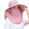 Sombrero de Sol de Verano con Cubierta Facial para Recolección de Té, Sombrero para Montar para Mujer con Protección Solar y UV, Mascarilla Refrescante