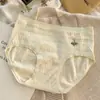 Pantaletas Lisas Pequeñas Florales de Algodón Puro para Niñas, Entrepierna de Algodón Puro Amigable con la Piel, Braguitas Lisas de Verano Estilo Japonés para Estudiantes, Antibacterianas