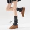 Meias de Tricô de Cor Sólida, Meias de Lã, Meias Felpudas, Meias Estilo JK Japonês, Meias 3/4, Meias Lolita de Cano Médio, Meias para Pernas Y2K