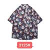 Camisa havaiana de flores masculina manga curta estilo tailandês Hong Kong barroco Pu camisa bonita praia férias à beira-mar casaco de seda gelo
