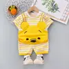 Roupas Infantis 2022 Verão Nova Roupa Infantil Meninos Bebê Recém-Nascido Conjunto Camiseta Manga Curta Peça Dupla Versão Coreana Transfronteiriço