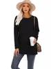 Europa y Estados Unidos camiseta de manga larga para mujer transfronteriza algodón cuello redondo bordado casual holgada estación independiente con abertura Amazon comercio exterior