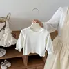 Nuevo Conjunto de Princesa de Otoño 2026 para Bebés Niñas: Conjunto de Abrigo Azul con Cuello de Muñeca y Pantalones Gris con Parches Blancos