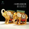 Elefante de Cerâmica Tang Sancai Artesanato Enfeites para Decoração de Casa Sala de Estar Entrada Presentes de Inauguração Casa Nova
