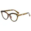Gafas planas de ojo de gato, una nueva tendencia de gafas de moda transfronteriza en Europa y América, con un diseño de media montura, monturas grandes y un distintivo estampado de leopardo.