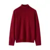 Suéter de Cashmere Consinee de Gola Alta para Mulheres, 100% Cashmere Puro, Caimento Solto, Emagrecedor, Suéter Básico de Tricô Simples e Versátil