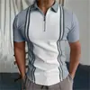 Polo 3D para hombre, nueva camiseta de manga corta con cremallera de Amazon Independent Station, ropa informal para hombre, transfronteriza entre Europa y Estados Unidos