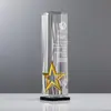 Trofeo de cristal de estrella pentagonal creativa de alta calidad, trofeo de competición, grabado para personal destacado, equipo, premios de reunión anual