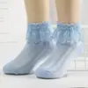 Calcetines de Malla de Algodón Transpirable con Encaje y Volante Princesa Niños Tobillo Corto Blanco Rosa Amarillo para Bebés Niñas Niños Pequeños
