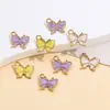 Pingente Metálico Borboleta Esmaltada Colorida em Aço Inoxidável, Pingente de Design Único para Pulseiras, Colares e Acessórios de Cabelo DIY