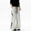 Pantalones casuales de bloques de color a rayas estilo americano, pantalones deportivos finos de verano para hombre para exteriores, pantalones de senderismo rectos de corte holgado para otoño