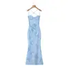 Al por mayor 2025 Nuevo Vestido Elegante de Tirantes con Aros y Estampado Jacquard de Espina de Pescado para Mujer Yyy3-12566