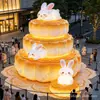 Modelo inflável de bolo da lua do Festival do Meio do Outono em forma de coelho lunar, arco de celebração de feriado, adereço de decoração de celebração em grande escala para exteriores