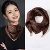 Nuevo Pañuelo Pequeño de Seda con Hebilla Magnética 2026 para Mujer, Pañuelo Cuadrado Delgado para Otoño e Invierno, Pañuelo Triangular, Calentador de Cuello, Protección de Cuello de Moda y Versátil
