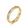Comercio electrónico transfronterizo nicho joyería de acero de titanio electrochapado al vacío incrustaciones de diamante púrpura anillo femenino anillo reemplazo anillo de bodas pulsera