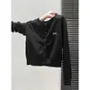 Cárdigan de Punto Bordado con Lazo y Cuello Redondo Negro para Mujer Otoño/Invierno 2026 de un Solo Botón, Abrigo Suéter Suave de Alta Gama