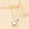 Collar de Joyería de Concha de Verano que No se Desvanece para Mujer, Lujo Ligero, Cadena de Clavícula de Gama Alta, Diseño de Nicho, Colgante Versátil al por Mayor