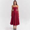 Roupa de Verão Sexy para Mulheres, Vestido Tubinho Corset de Alta Qualidade, Estilo Puro Luxo Garota Quente Slim Sem Costas Saia Midi