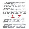 Nuevo estilo itálico coche 3D Alfabeto pegatinas de coche Inglés DIY alfanumérico metal pegatinas de carrocería de coche marca de palabra