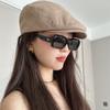 Boné Cool Fang Shuai Qi para Frente Boné Rosto Exposto Pequeno Algodão e Linho Nicho Vintage Combina com Tudo Boina Chapéu Masculino e Feminino