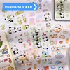 Pegatinas infantiles de dibujos animados, lindo panda, pegatinas impermeables para estudiantes de primaria, decoración de diario DIY, material de patrones, pegatinas para vasos de agua