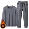 Conjunto de Sudadera de Algodón de Invierno con Cuello Redondo para Hombre, Jersey con Forro Polar, Ropa Deportiva Casual Cálida, Logo Personalizable, Forrado de Polar y Engrosado