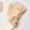 Cachecol Pequeno de Tricô Cruzado Preguiçoso Feminino Outono e Inverno Estilo Coreano Estilo Japonês Versátil Acolchoado Quente Cachecol de Lã Moda ins Cachecol