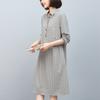 Vestido de Primavera y Otoño para Mujer de Manga Larga de Alta Gama 2024 Nueva Moda Elegante Talla Extra Holgado a Cuadros Vestido Casual