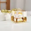 Enfeites de mesa preenchidos com óleo gato da sorte de areia movediça dourada chaveiro de acrílico criativo pingente de bolsa pequenos presentes atacado