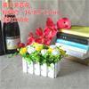 16 valla de madera traje de flor artificial flor artificial en maceta decoración de porche de sala de estar interior flores y plantas adornos de plantas pequeñas en maceta